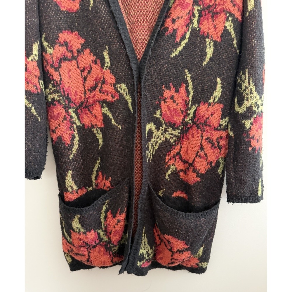 Free People Flower Power Boho Cardigan Sweater Women's Size Medium - Picture 5 of 13